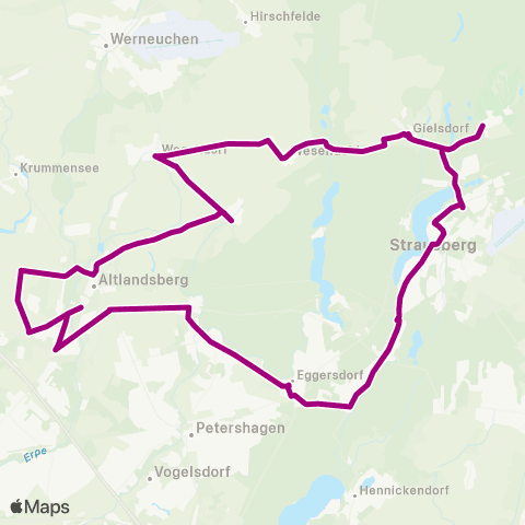 mobus Märkisch-Oderland Bus Lustgarten ↔︎ 🅢 Strausberg Bhf map