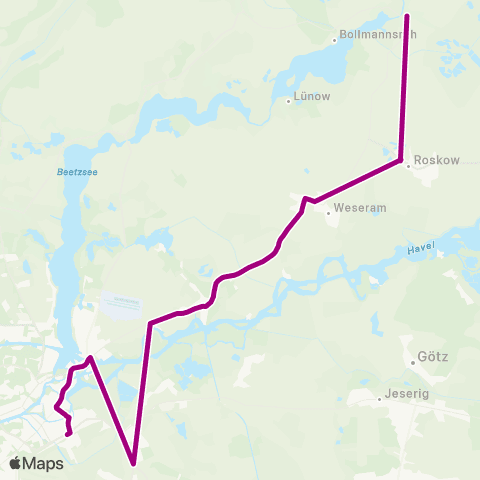 regiobus Potsdam Mittelmark Päwesin ↔︎ Zob map