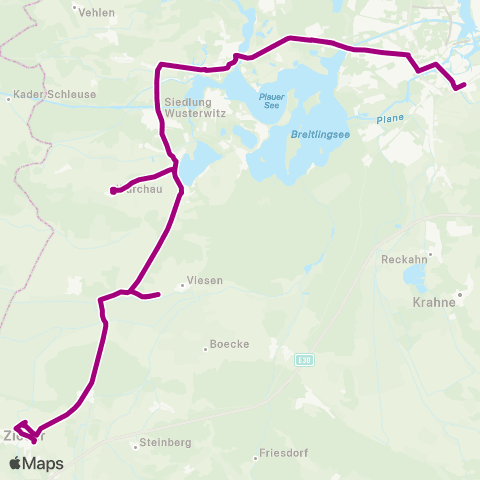 regiobus Potsdam Mittelmark Ziesar ↔︎ Hbf map