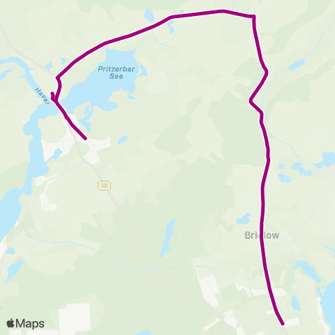 regiobus Potsdam Mittelmark Pritzerbe ↔︎ Butterlake map