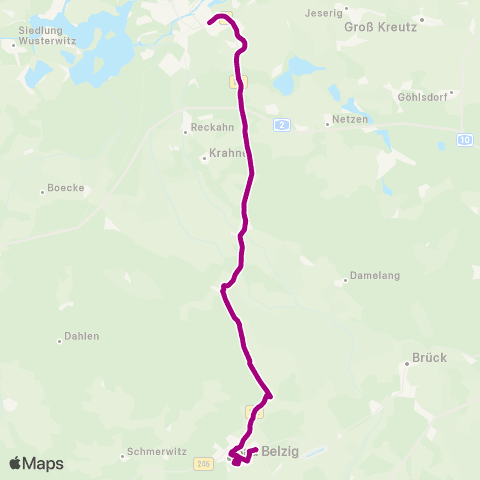 regiobus Potsdam Mittelmark Brandenburg Zob ↔︎ AM Betriebshof map