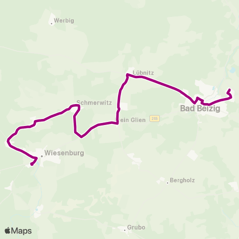 regiobus Potsdam Mittelmark Wiesenburg ↔︎ Busbahnhof map