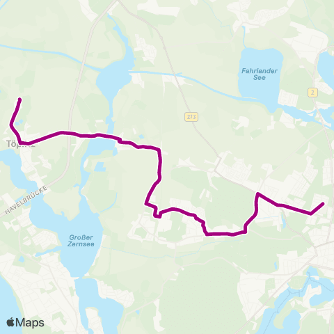 regiobus Potsdam Mittelmark Neu Töplitz ↔︎ Campus Fachhochschule map