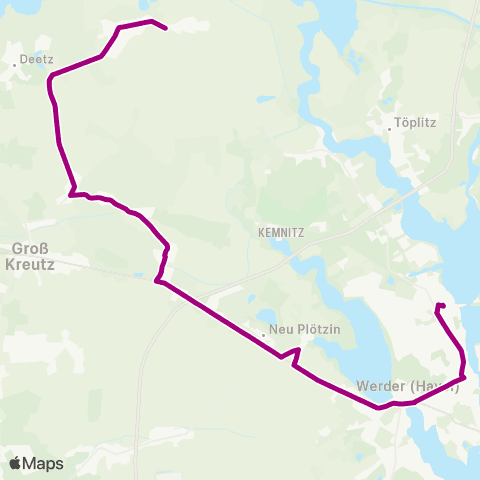 regiobus Potsdam Mittelmark Schmergow ↔︎ Werder map