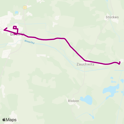 regiobus Potsdam Mittelmark Rieben ↔︎ Stadt Bhf map