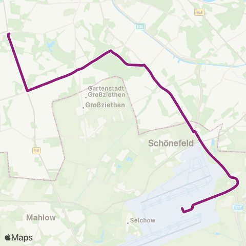 BVG Flughafen Ber ↔︎ 🅤 Alt-Mariendorf (Berlin) map
