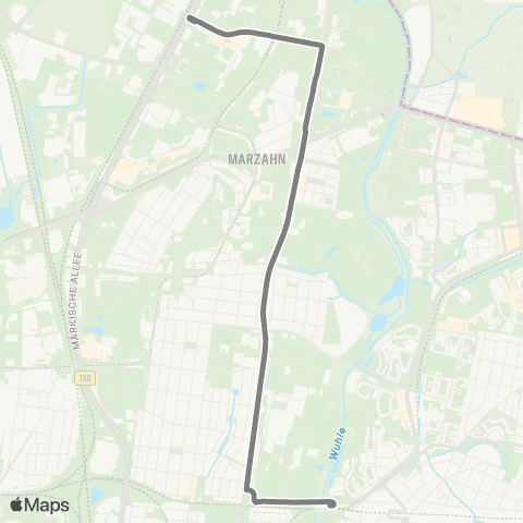 BVG 🅢 Mehrower Allee (Berlin) ↔︎ 🅢+🅤 Wuhletal (Berlin) map