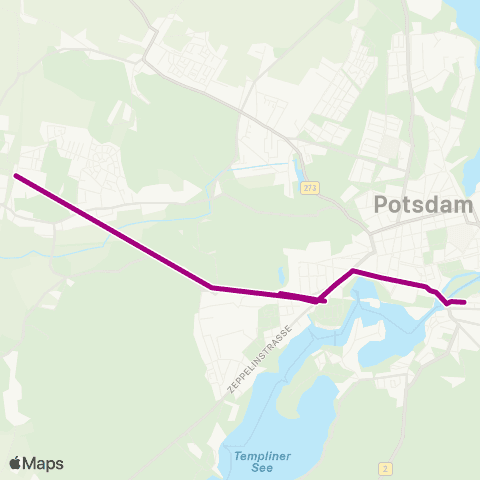 DB Regio 🅢 Potsdam Hbf ↔︎ Science Park map