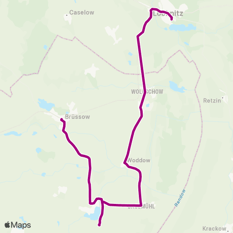 Uckermärkische Verkehrsgesellschaft Grimme ↔︎ Brüssow map