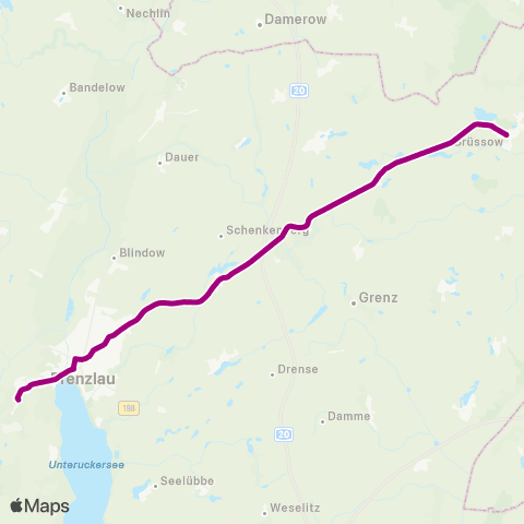 Uckermärkische Verkehrsgesellschaft Brüssow ↔︎ Prenzlau Zob map