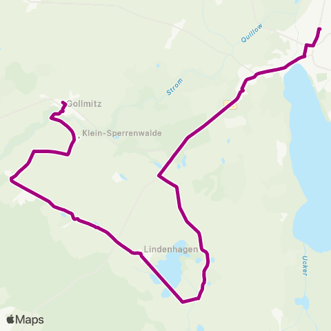 Uckermärkische Verkehrsgesellschaft Gollmitz ↔︎ Prenzlau Zob map