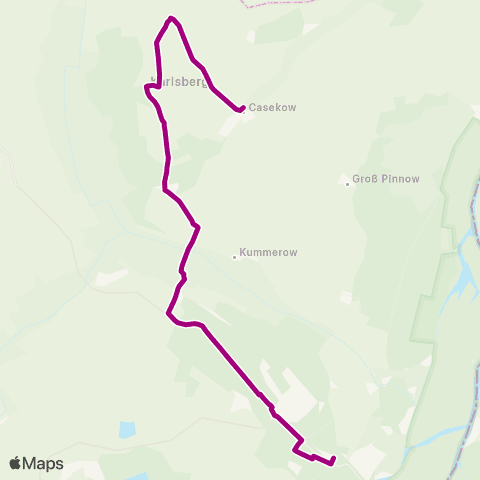 Uckermärkische Verkehrsgesellschaft Zob ↔︎ Casekow Ü. Kummerow map