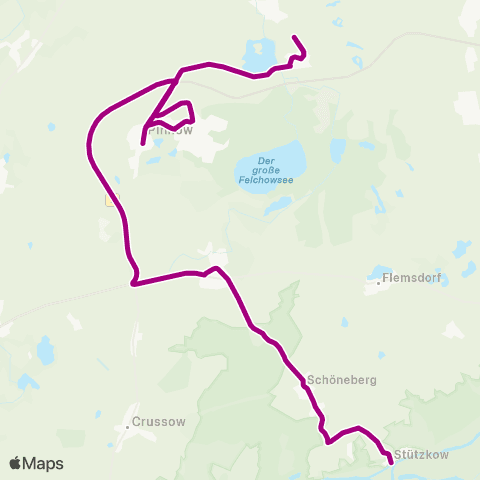 Uckermärkische Verkehrsgesellschaft Stützkow ↔︎ Flemsdorf map