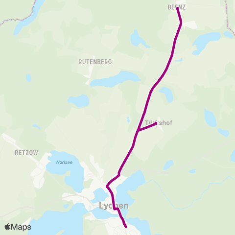 Uckermärkische Verkehrsgesellschaft Triepkendorf ↔︎ Lychen map