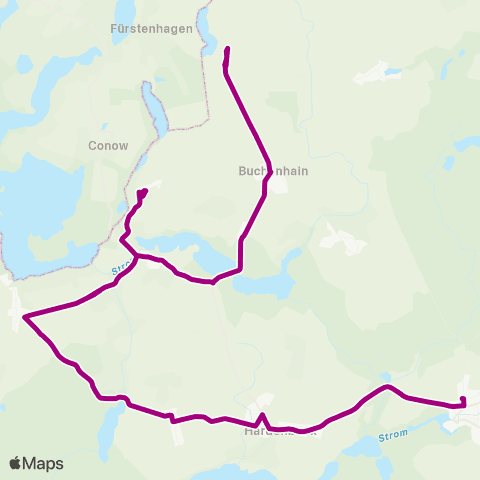 Uckermärkische Verkehrsgesellschaft Fürstenau ↔︎ Boitzenburg map