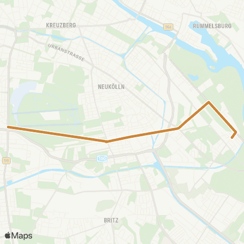S-Bahn Berlin 🅢+🅤 Tempelhof (Berlin) ↔︎ 🅢 Baumschulenweg (Berlin) map