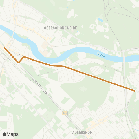 S-Bahn Berlin 🅢 Schöneweide Bhf (Berlin) ↔︎ 🅢 Spindlersfeld (Berlin) map