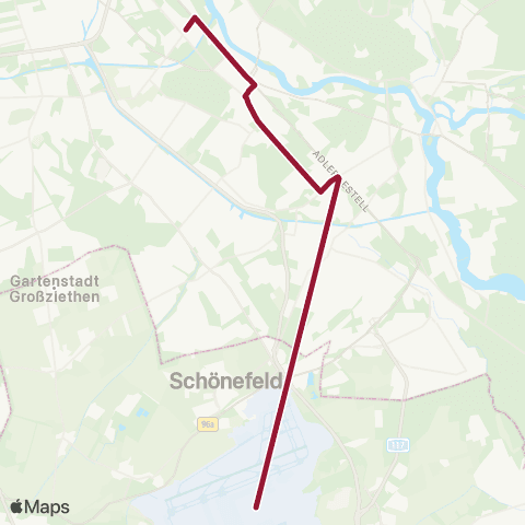 S-Bahn Berlin 🅢 Baumschulenweg (Berlin) ↔︎ Flughafen Ber map