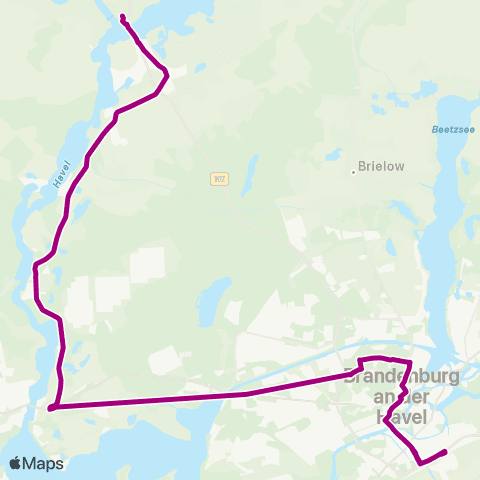 regiobus Potsdam Mittelmark Pritzerbe ↔︎ Brielower Str. map