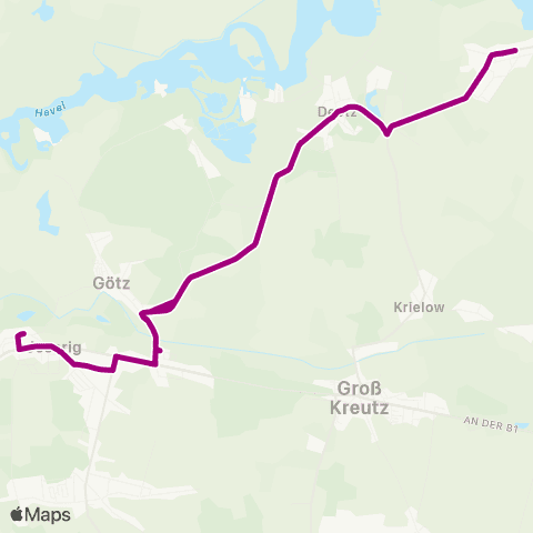 Fritz Behrendt Jeserig ↔︎ Schmergow map