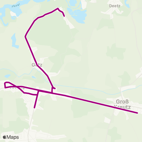 regiobus Potsdam Mittelmark Götzer Berge ↔︎ Jeserig map