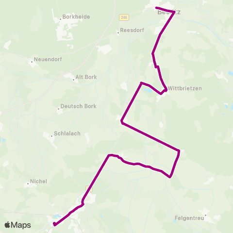 regiobus Potsdam Mittelmark Treuenbrietzen ↔︎ Beelitz Liebknechtpark map