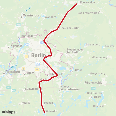 DB Regio 🅢 Blankenfelde (Tf) Bhf ↔︎ Eberswalde, Hbf map