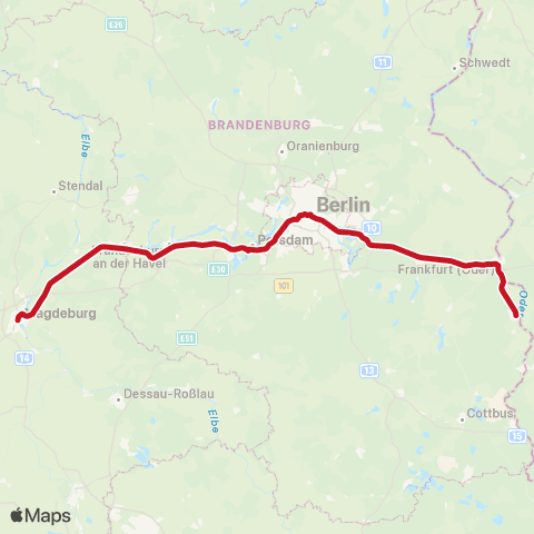 ODEG Ostdeutsche Eisenbahn Frankfurt (Oder), ↔︎ Brandenburg, Hbf map