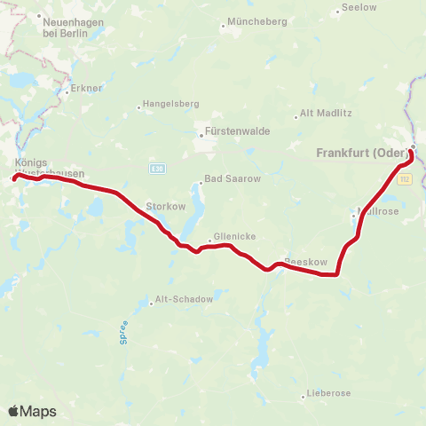 NEB Betriebsgesellschaft Frankfurt (Oder), ↔︎ 🅢 Königs Wusterhausen Bhf map