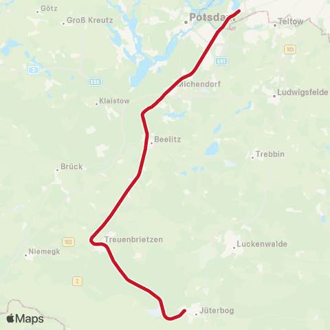 ODEG Ostdeutsche Eisenbahn 🅢 Wannsee Bhf (Berlin) ↔︎ Beelitz, Stadt Bhf map