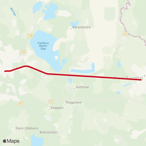 DB Regio Forst, ↔︎ Cottbus, Hbf map
