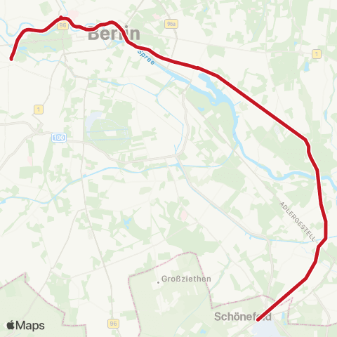 ODEG Ostdeutsche Eisenbahn 🅢 Schönefeld (Bei Berlin) ↔︎ 🅢+🅤 Lichtenberg Bhf (Berlin) map