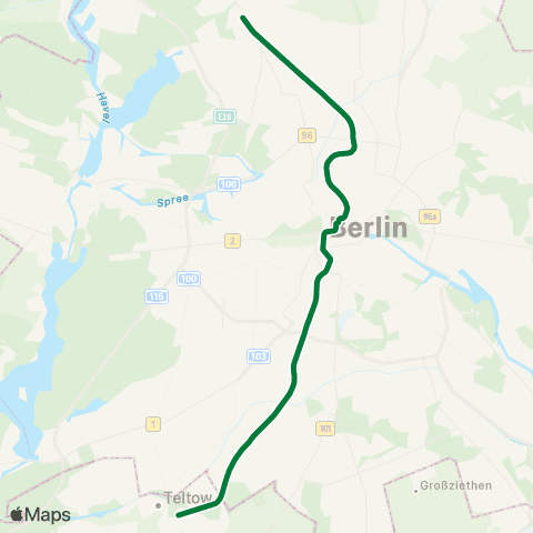 S-Bahn Berlin 🅢 Blankenburg ↔︎ 🅢 Lichterfelde Ost Bhf map