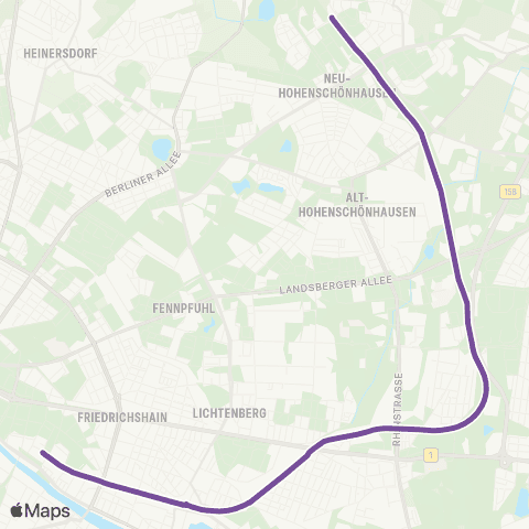 S-Bahn Berlin 🅢+🅤 Warschauer Str. ↔︎ 🅢 Wartenberg map