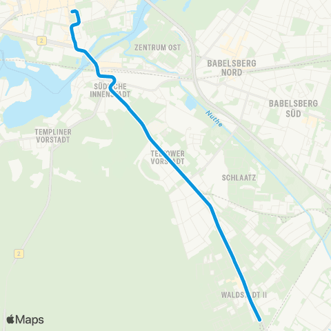 Verkehrsbetrieb Potsdam Rehbrücke Bhf ↔︎ Platz Der Einheit map