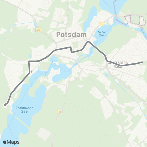 Verkehrsbetrieb Potsdam Fontanestr. ↔︎ Schloss Charlottenhof map