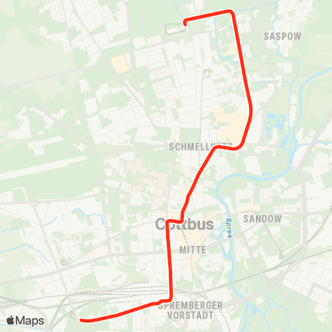 Cottbusverkehr Jessener Str. ↔︎ Sandow map