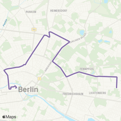 BVG AM Kupfergraben ↔︎ Pasedagplatz map