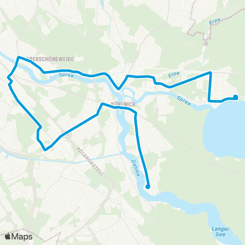 BVG Altes Wasserwerk ↔︎ Haeckelstr. map