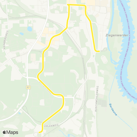 Stadtverkehrsgesellschaft Frankfurt (Oder) Stadion ↔︎ Neuberesinchen map