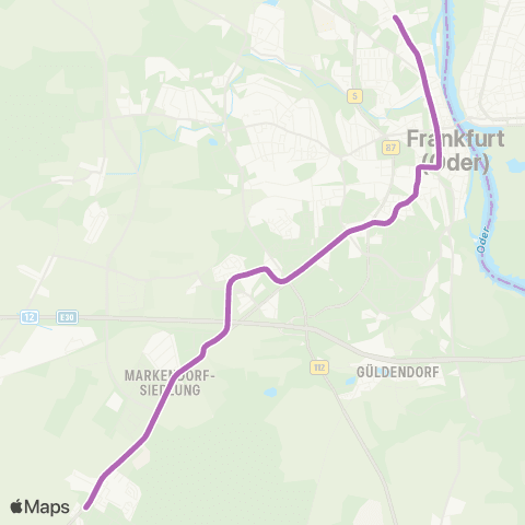 Stadtverkehrsgesellschaft Frankfurt (Oder) Lebuser Vorstadt ↔︎ Markendorf Ort map