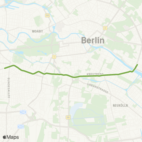 BVG 🅤 Uhlandstr. ↔︎ 🅢+🅤 Warschauer Str. map