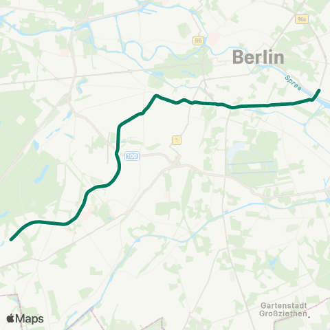 BVG 🅤 Krumme Lanke ↔︎ 🅢+🅤 Warschauer Str. map