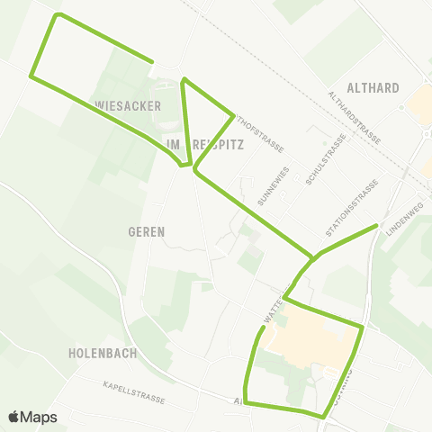 VBG - Verkehrsbetriebe Glattal Regensdorf, Zentrum - Regensdorf, Moosächer map