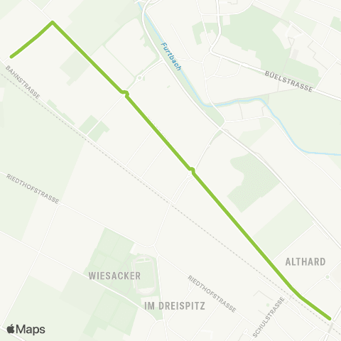 VBG - Verkehrsbetriebe Glattal Regensdorf, Allmend - Regensdorf-Watt, Bahnhof map