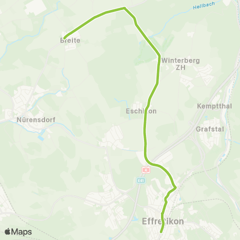 VBG - Verkehrsbetriebe Glattal Breite b. Nürensdorf, Sternen - Effretikon, Bahnhof map
