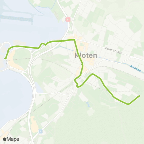 VBG - Verkehrsbetriebe Glattal Zürich Flughafen, Bahnhof - Kloten, Buchhalden map