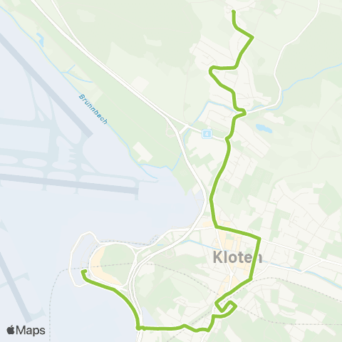 VBG - Verkehrsbetriebe Glattal Zürich Flughafen, Bahnhof - Egetswil, Dorf map