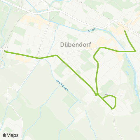 VBG - Verkehrsbetriebe Glattal Dübendorf, Bahnhof - Stettbach, Bahnhof map