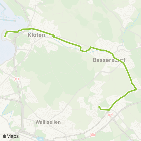 VBG - Verkehrsbetriebe Glattal Zürich Flughafen, Bahnhof - Dietlikon, Bahnhof/Bad map